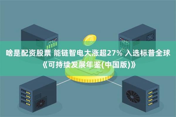 啥是配资股票 能链智电大涨超27% 入选标普全球《可持续发展年鉴(中国版)》