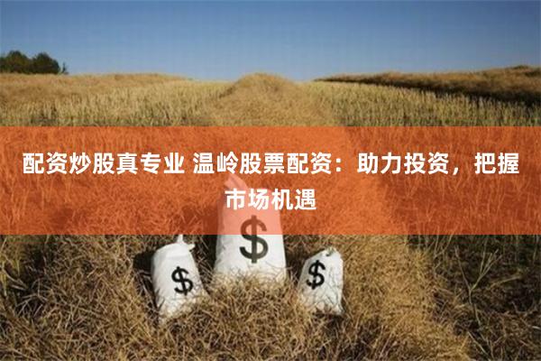 配资炒股真专业 温岭股票配资：助力投资，把握市场机遇